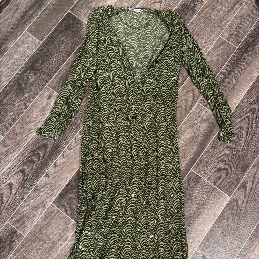 Zara kaftan style sequin dress